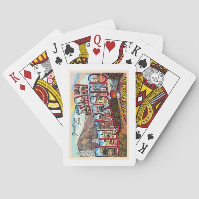 Jeu De Cartes San Bernardino California CA Large Letter Postcard (dos)