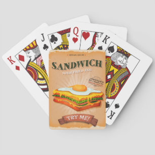 Jeu De Cartes Sandwich à l'oeuf frit et au millésime