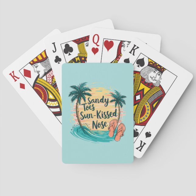 Jeu De Cartes Sandy Toes Soleil Baisé Nez Plage Esthétique (dos)