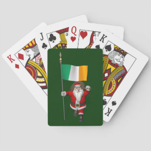 Jeu De Cartes Santa Claus Avec L'Ensigne D'Irlande