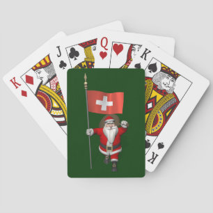 Jeu De Cartes Santa Claus With Ensign Of Switzerland