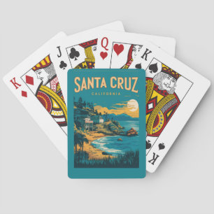 Jeu De Cartes Santa Cruz Californie Aquarelle Voyage