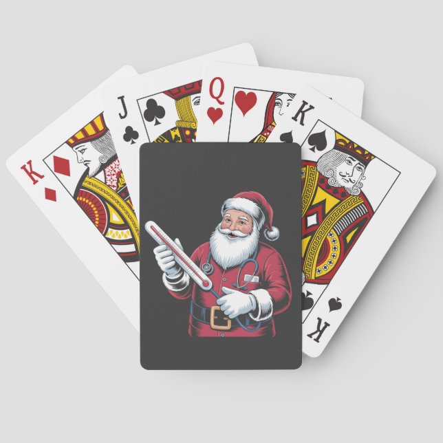 Jeu De Cartes Santa Nurse Xmas Nursing Healthcare Worker   (dos)