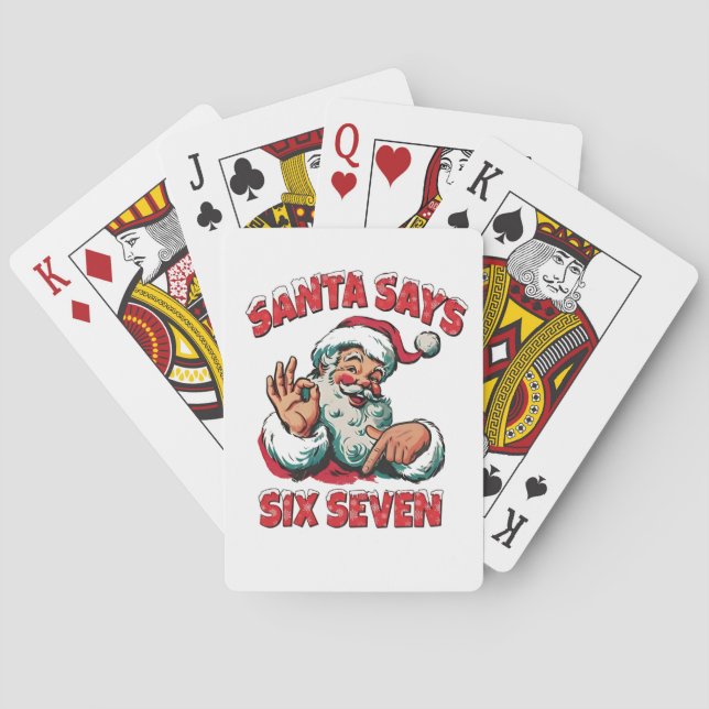 Jeu De Cartes Santa Says Six Seven 6 7 Christmas Santa Claus  (dos)