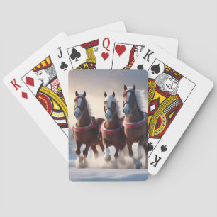 Jeu De Cartes Santas Chevaux de Neige de Noël,