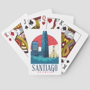 Jeu De Cartes Santiago du Chili Vintage Skyline Photo