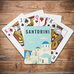 Jeu De Cartes Santorini Grèce île Vintage voyage Souvenir