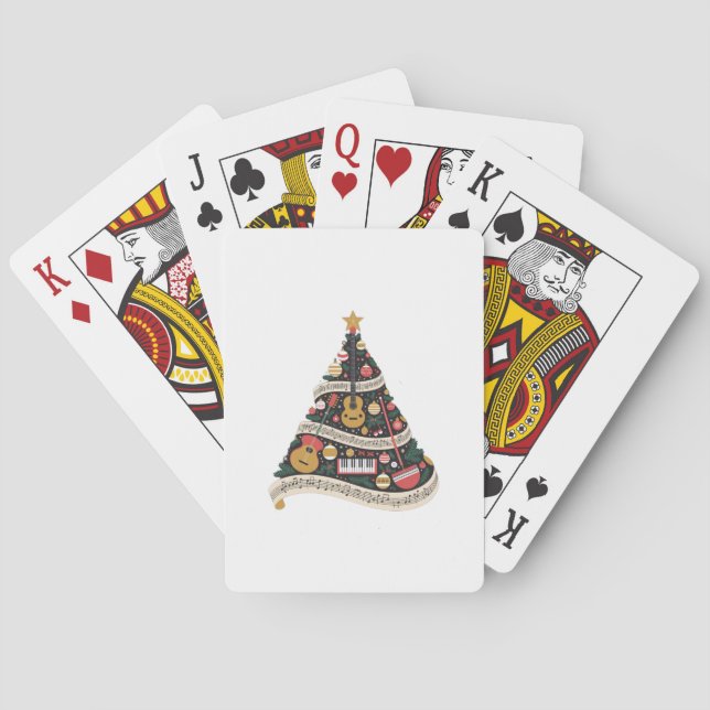 Jeu De Cartes Sapin de Noël fait d'instruments de musique   (dos)