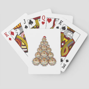Jeu De Cartes Sapin de Noël Poisson-Tétraodon Chapeau de Père No