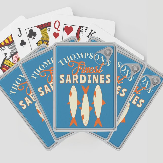 Jeu De Cartes Sardines Tinned Fish Custom Poker Deck of Cards  (Fun personalized Sardines Tinned Fish Deck of Playing Cards. )
