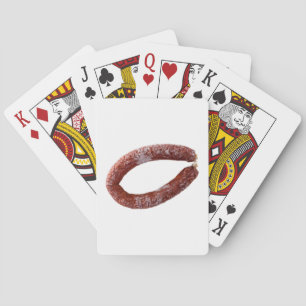 Jeu De Cartes Saucisson chorizo isolé en coupe