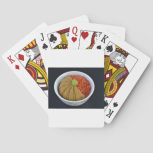 Jeu De Cartes Saumon Roe Urchin Riz Bowl Japonais Nourriture Noi