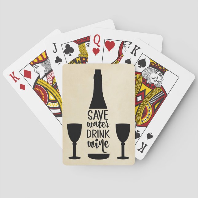 Jeu De Cartes Sauvez de l'eau Boire du vin Bouteille noire Deux  (dos)