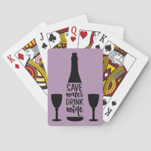 Jeu De Cartes Sauvez de l'eau Boire du vin Bouteille noire Deux