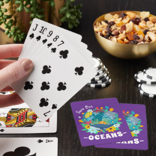 Jeu De Cartes Sauvez nos océans Fleur Baleine Conception Colorée