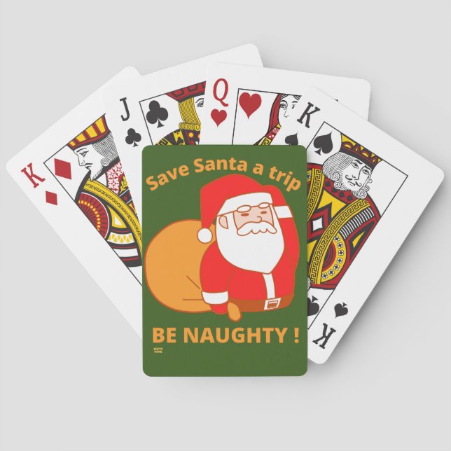 Jeu De Cartes SAVE PÈRE NOËL A TRIP, BE NAUGHTHTY drôle santa cl (dos)