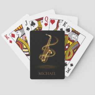 Jeu De Cartes Saxophone en or pour entreprise de musicien de lux