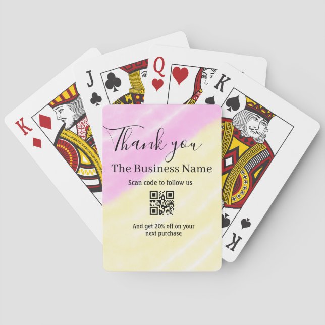 Jeu De Cartes Scan QR to follow us thank you discount code pink  (dos)