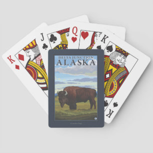 Jeu De Cartes Scène de bison - jonction de delta, Alaska