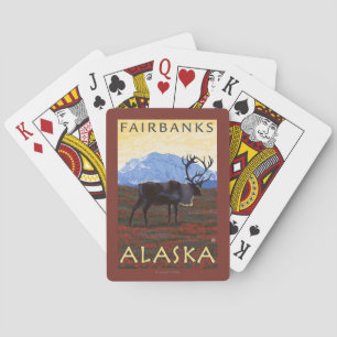 Jeu De Cartes Scène de caribou - Fairbanks, Alaska