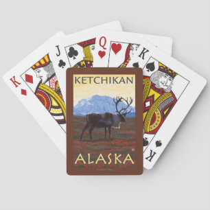 Jeu De Cartes Scène de caribou - Ketchikan, Alaska