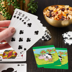 Jeu De Cartes Scène de ferme avec vache et veau