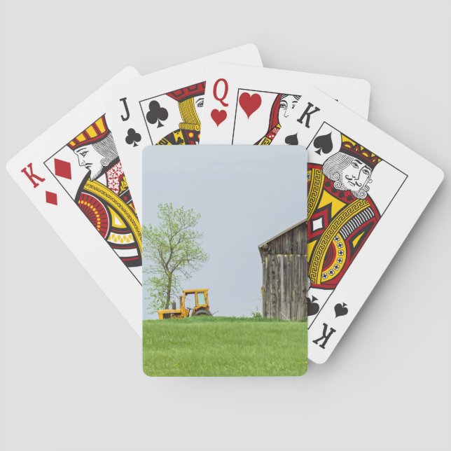 Jeu De Cartes Scène de grange avec tracteur  (dos)