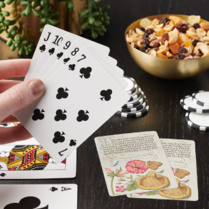 Jeu De Cartes Scène de jardin avec fleurs, papillon et champigno
