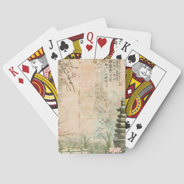 Jeu De Cartes Scène de jardin de fleurs de cerisier (2) (dos)