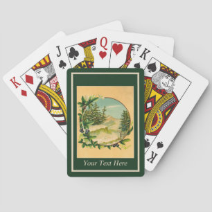 Jeu De Cartes Scène de montagne rustique