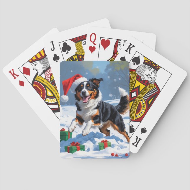 Jeu De Cartes Scène de Noël australienne Kelpie (dos)