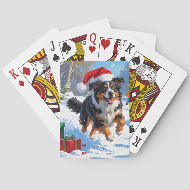 Jeu De Cartes Scène de Noël du berger australien (dos)
