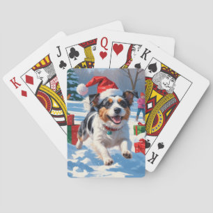 Jeu De Cartes Scène de Noël du Terrier australien