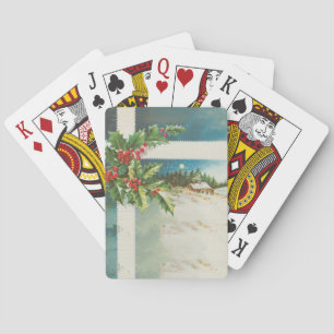 Jeu De Cartes Scène de Noël Hiver de neige blanche