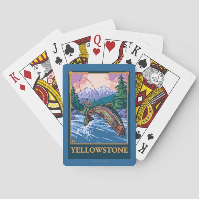Jeu De Cartes Scène de pêche de mouche - parc national de (dos)