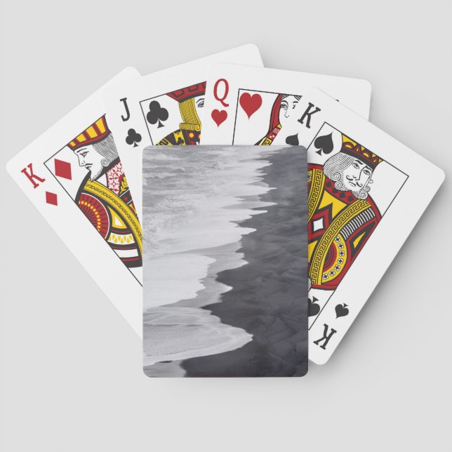 Jeu De Cartes Scène de plage en noir et blanc (dos)
