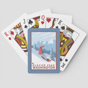 Jeu De Cartes Scène de surfeur - crête de glacier, Washington