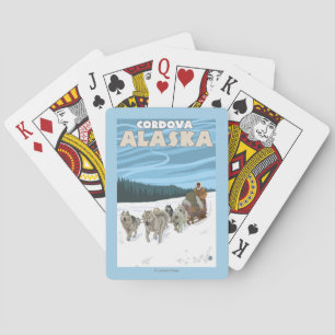 Jeu De Cartes Scène Sledding de chien - Cordova, Alaska