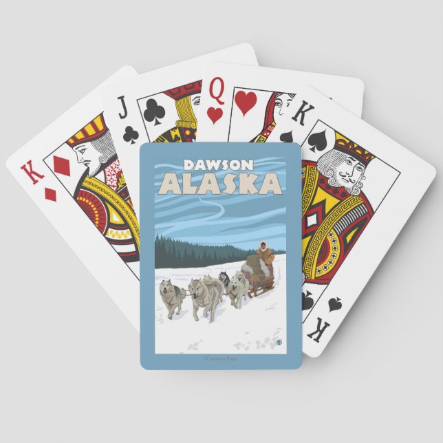 Jeu De Cartes Scène Sledding de chien - Dawson, Alaska (dos)