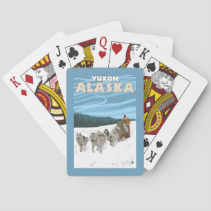 Jeu De Cartes Scène Sledding de chien - le Yukon, Alaska