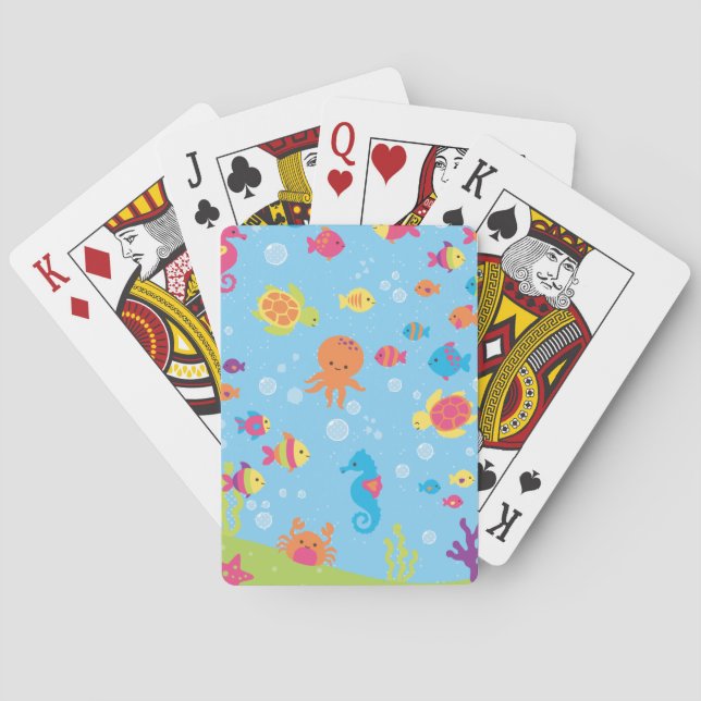 Jeu De Cartes Scène sous-marine mignonne (dos)