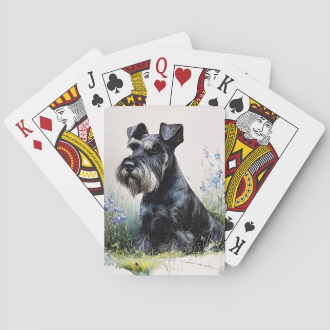 Jeu De Cartes Schnauzer aquarelle (dos)