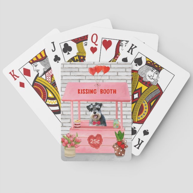 Jeu De Cartes Schnauzer Chien Valentine's Day Kissing Booth (dos)