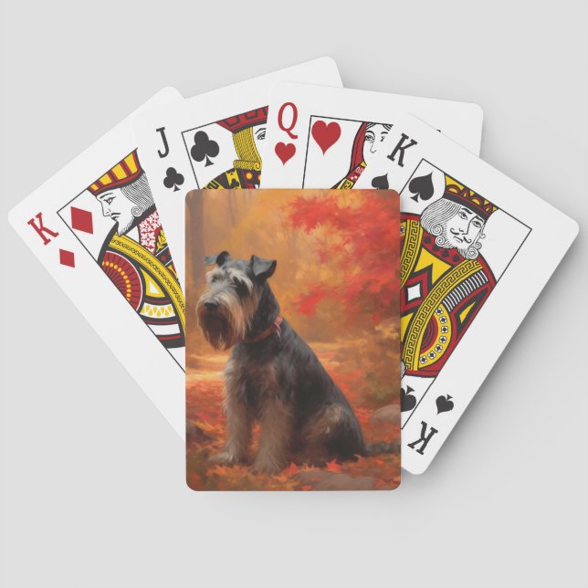 Jeu De Cartes Schnauzer en automne Leaves Fall Inspire (dos)