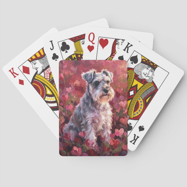 Jeu De Cartes Schnauzer Heart Shaped Wildflowers (dos)