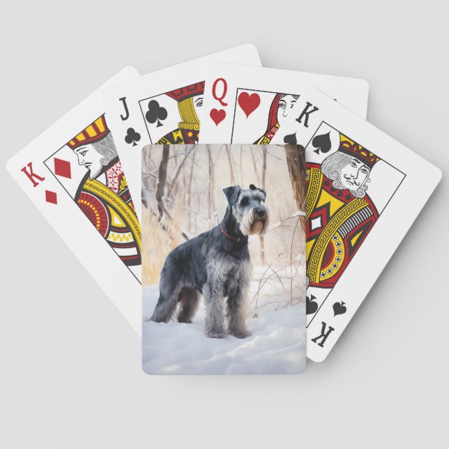 Jeu De Cartes Schnauzer Laisser neiger Noël (dos)