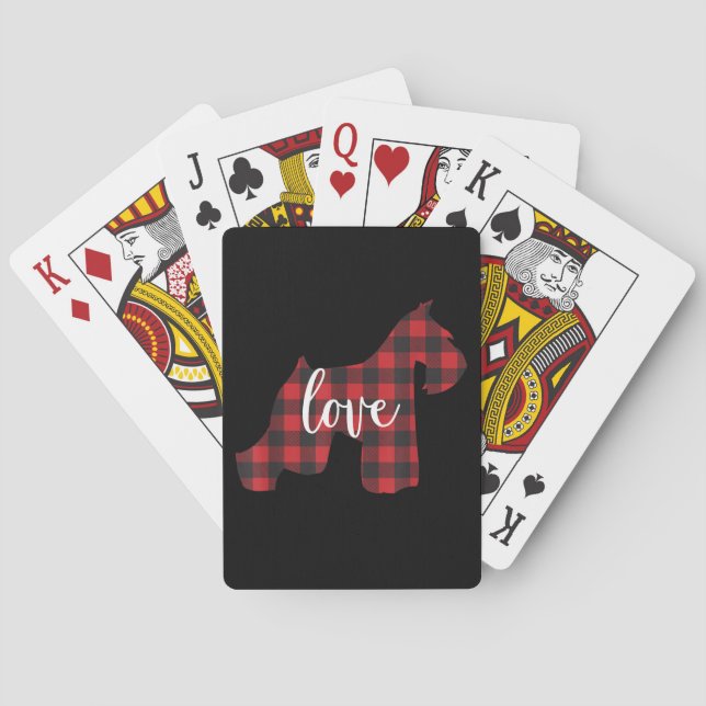 Jeu De Cartes Schnauzer Lover | Buffalo Plaid Schnauzer Mom Love (dos)