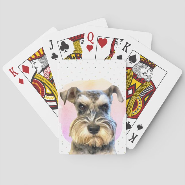 Jeu De Cartes Schnauzer Miniature Amoureux des chiens mignon ani (dos)