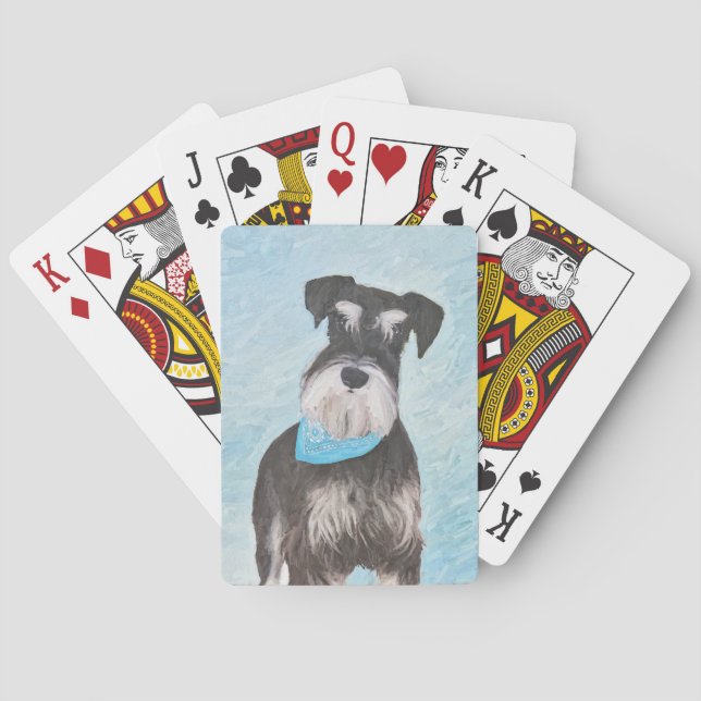 Jeu De Cartes Schnauzer (Miniature) Peinture - Joli chien origin (dos)