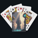 Jeu De Cartes Science Fiction Futuriste Ville Jouer Cartes<br><div class="desc">Produits d'art Imaginaire de The Lunarium.</div>